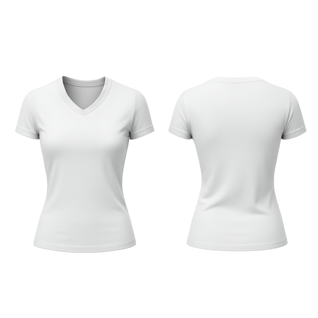 2. T-shirt basique cintré à col en V (manches courtes)