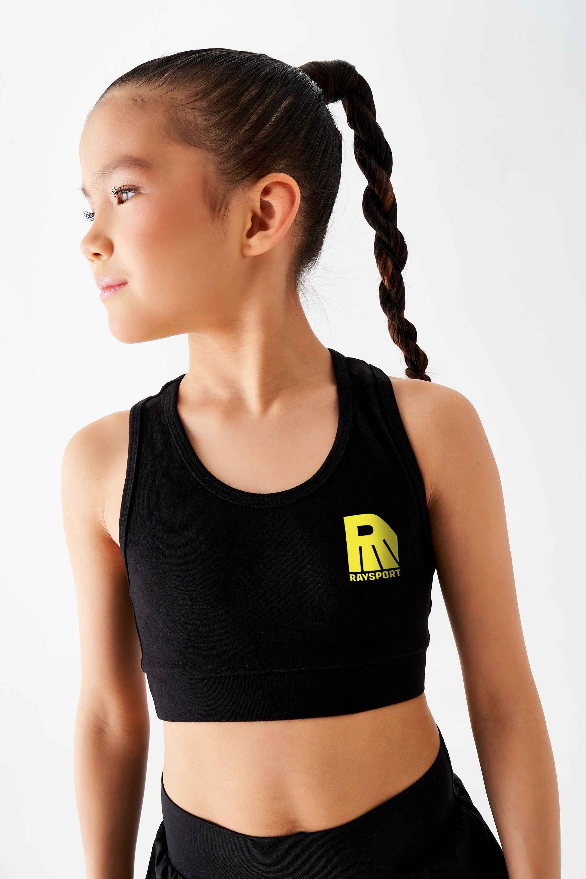 Crop top " Fleur Sportive " (noir)