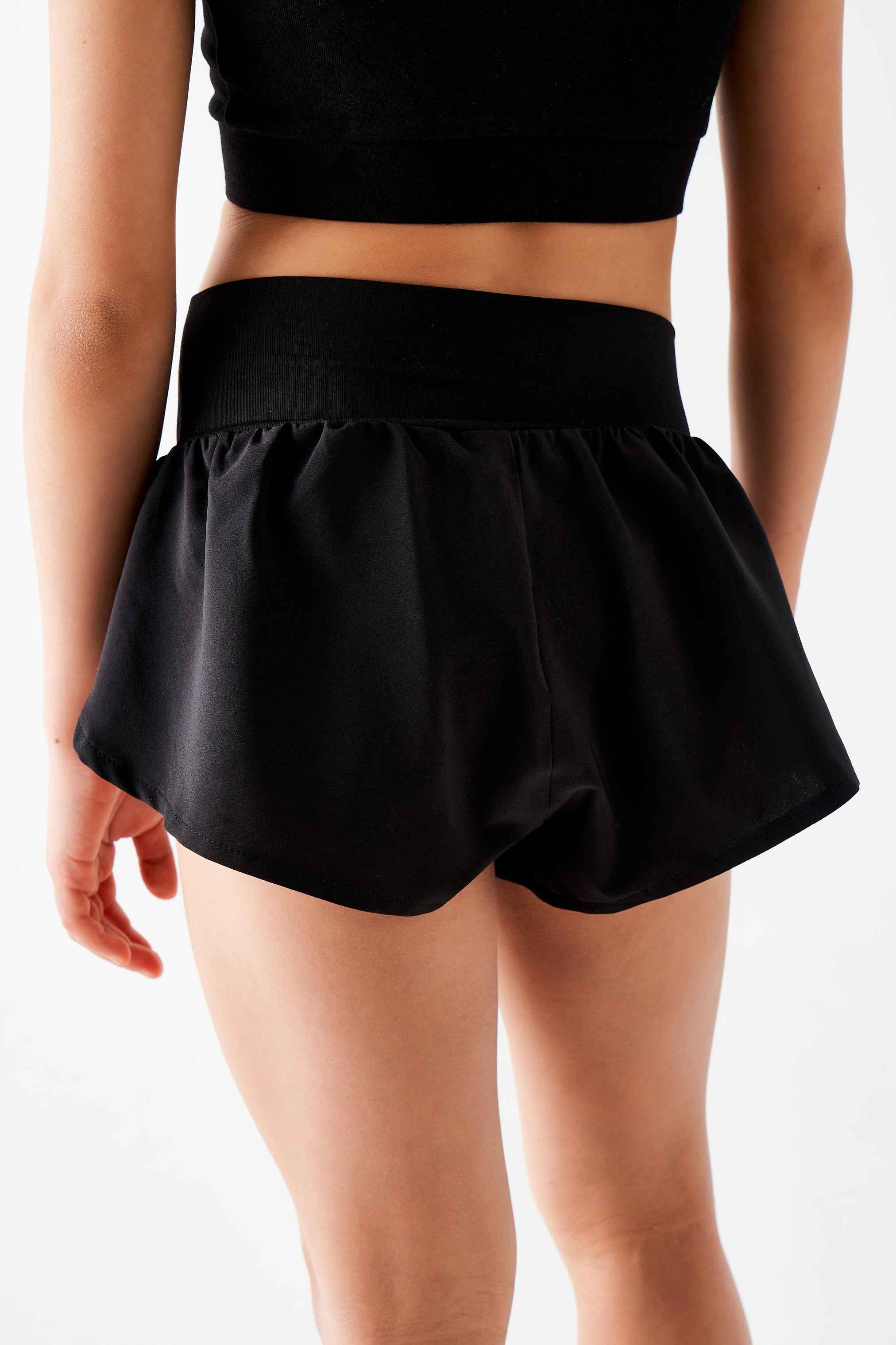 Short parachute à double épaisseur " Brigitte " (noir)