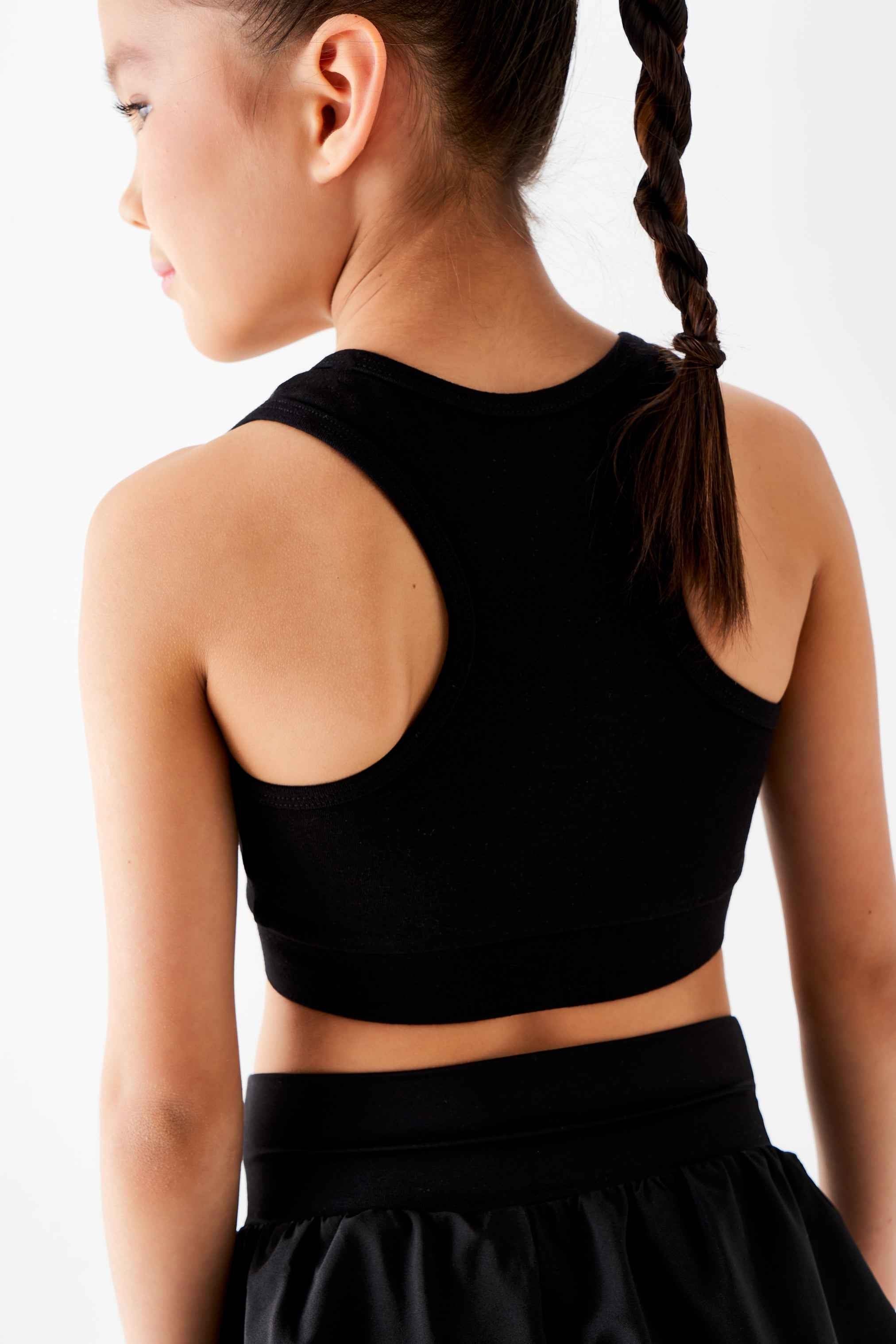 Crop top " Fleur Sportive " (noir)