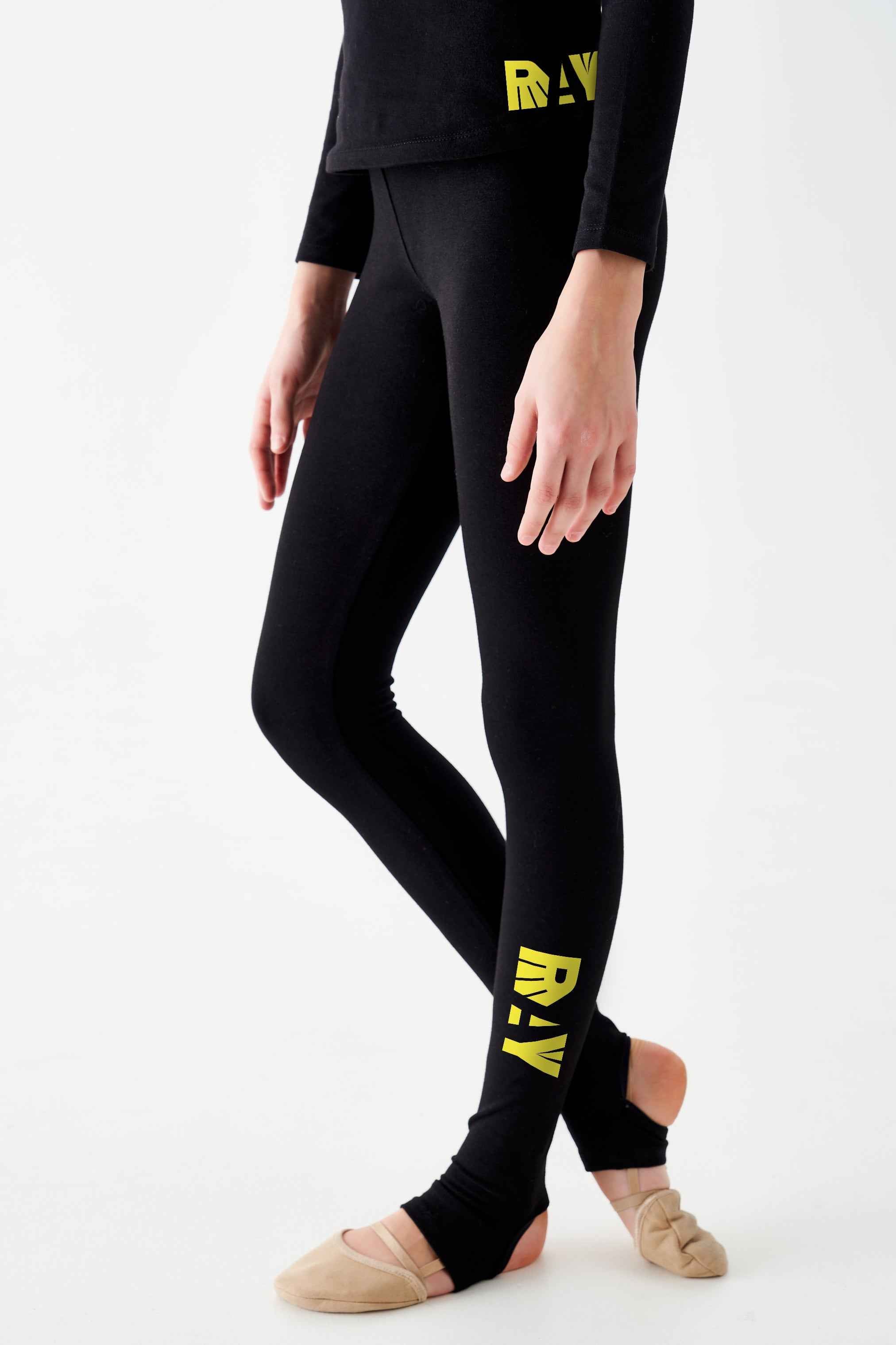 Leggings de gymnastique " Claire " avec étriers (noir)
