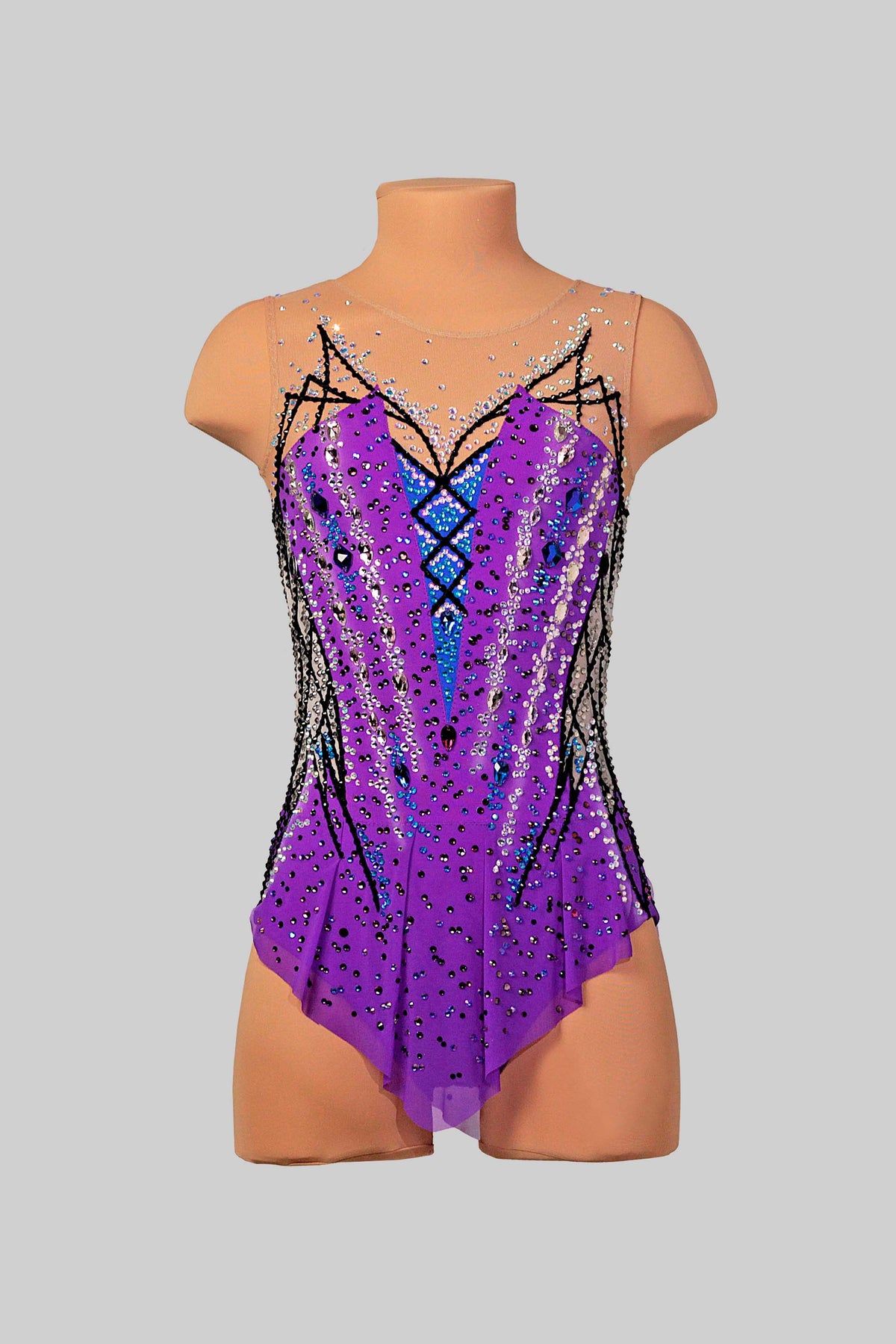 Justaucorps de gymnastique rythmique Violette (Série Elite) - Raysport