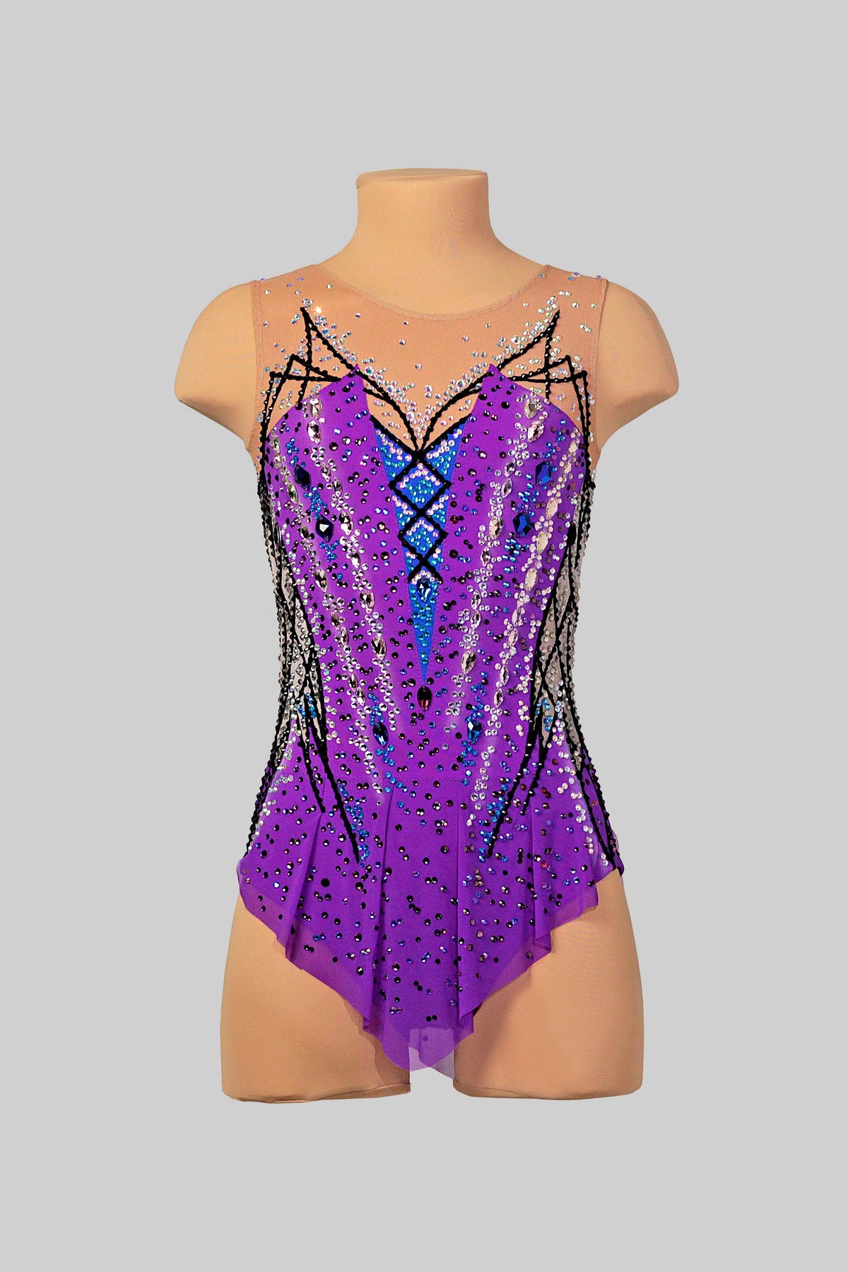 Justaucorps de gymnastique rythmique Violette (Série Elite) - Raysport
