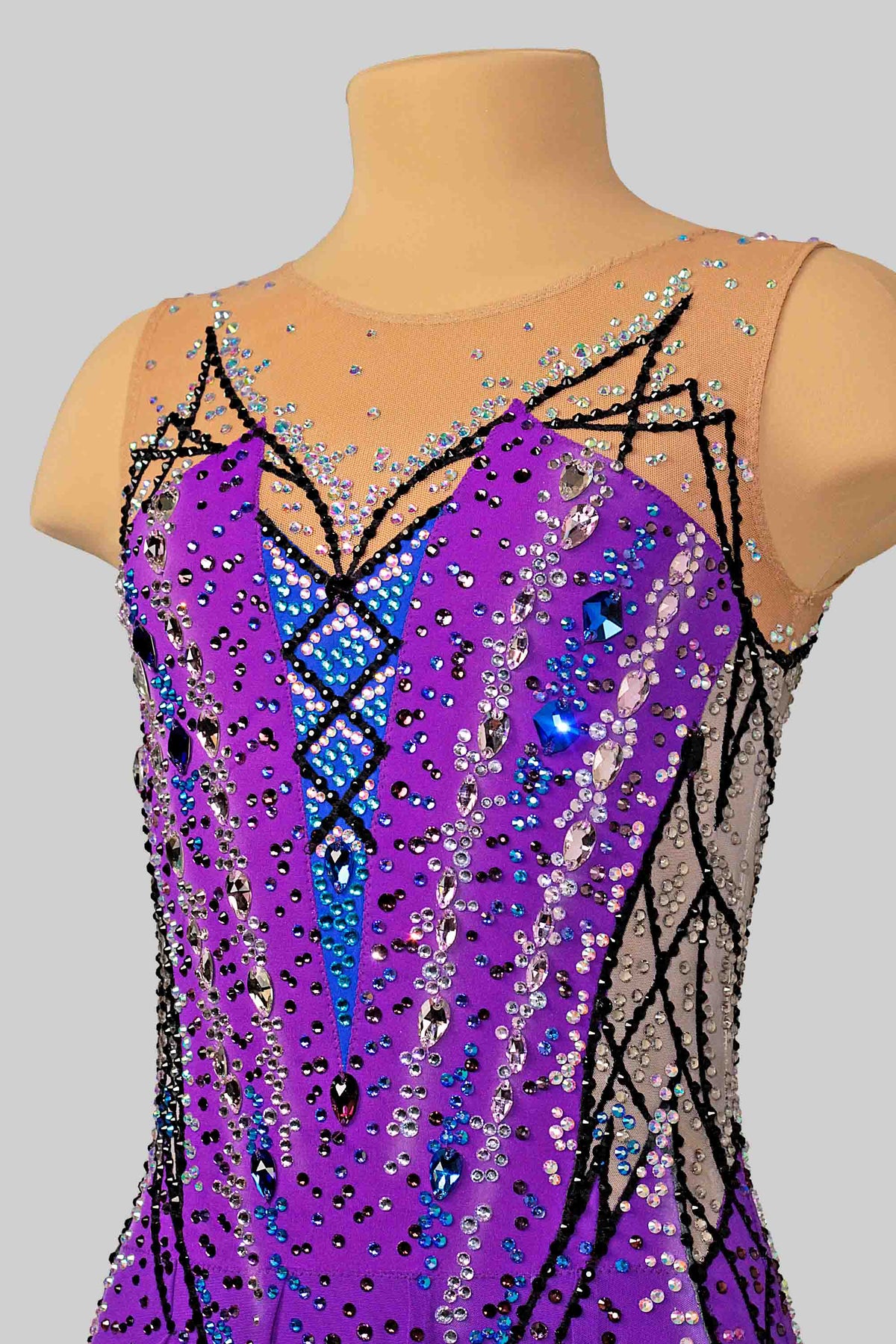 Justaucorps de gymnastique rythmique Violette (Série Elite) - Raysport