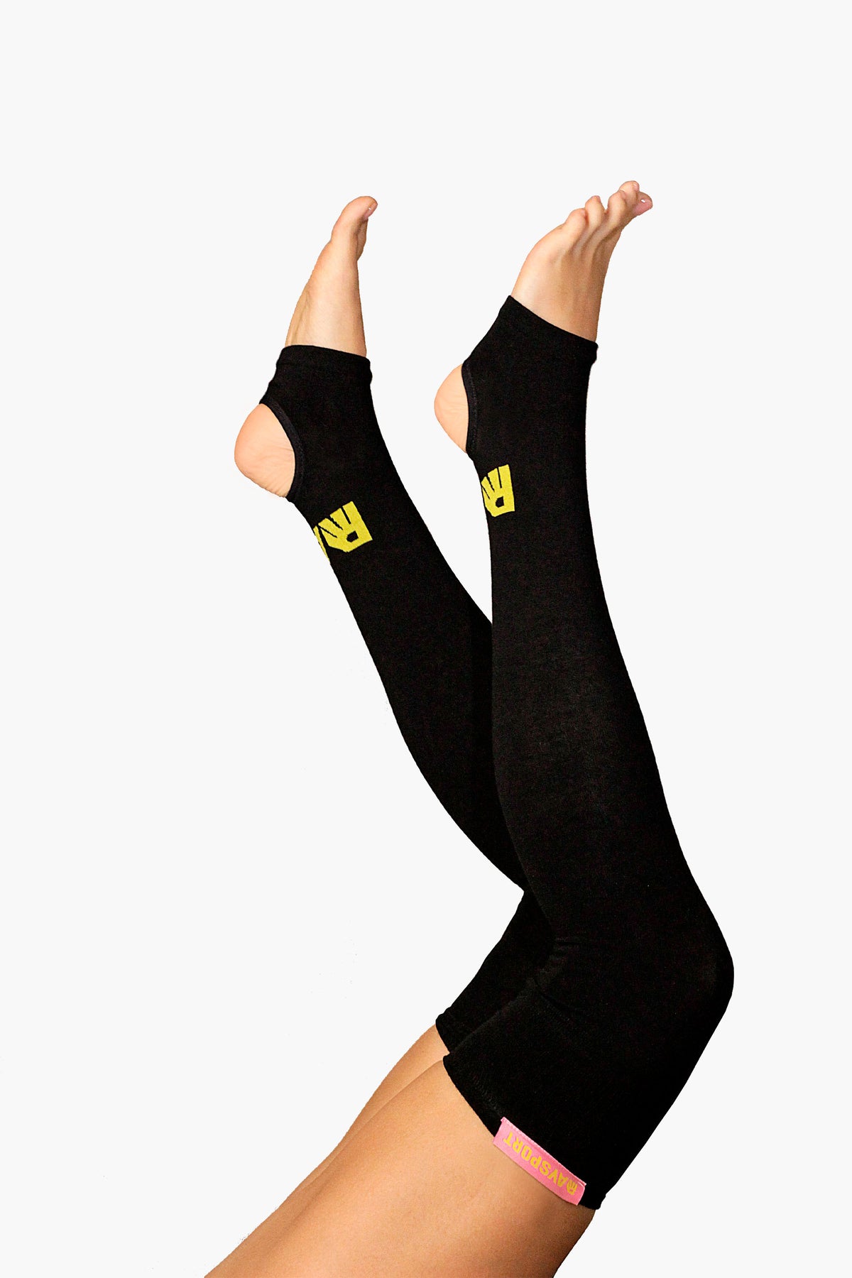 Guêtres de sport à talon ouvert Ray (noires) - Raysport