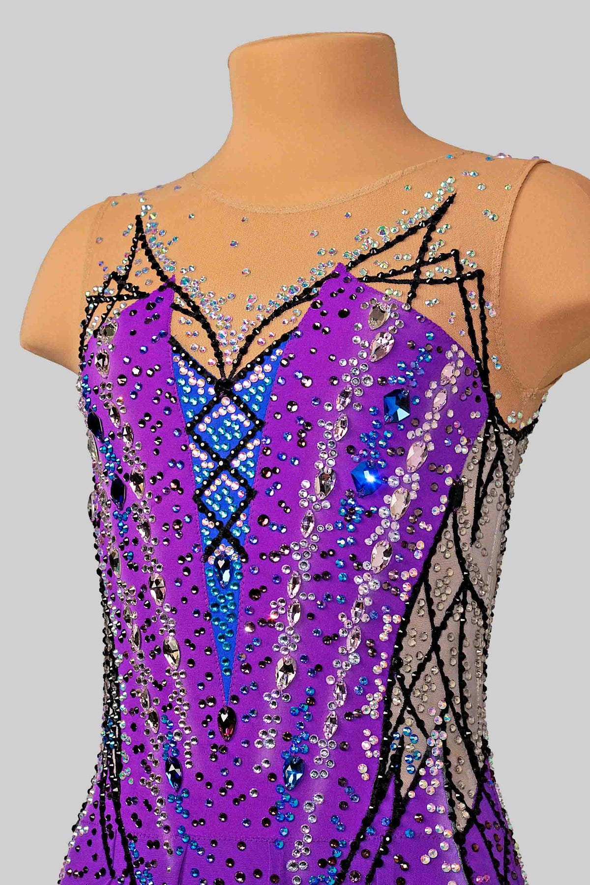Justaucorps de gymnastique rythmique Violette (Série Elite) - Raysport